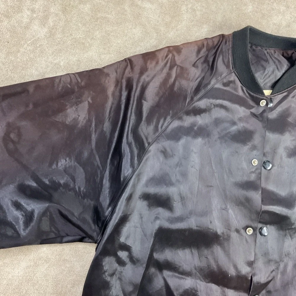 Vintage Pink Floyd Jacket Satin Bomber‎ Snap 80s Body Language Sz M Made In USA